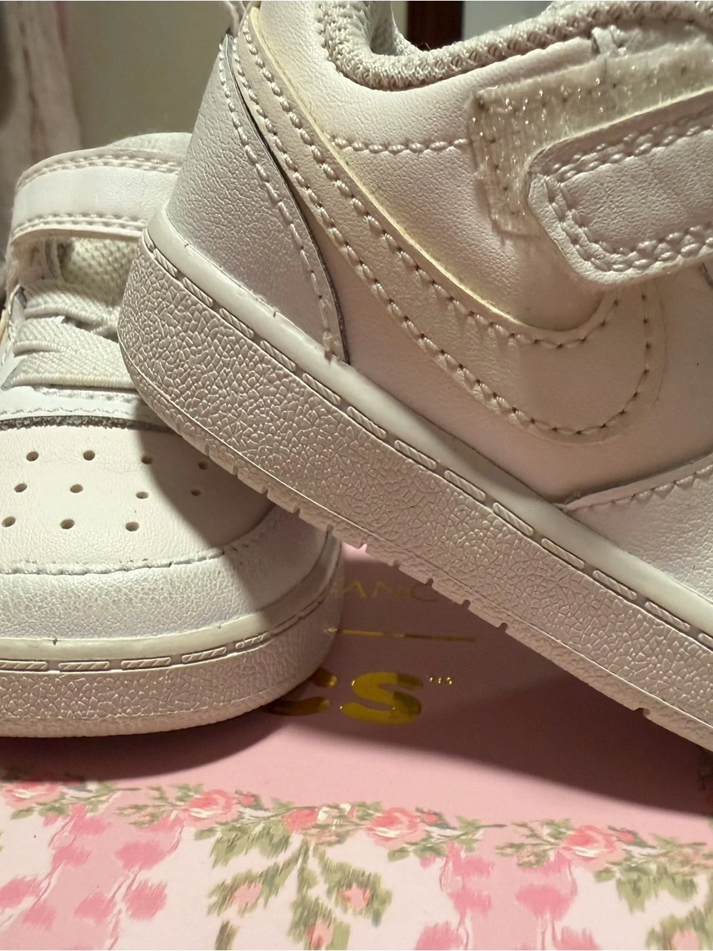 Nike Kids White Velcro & Lace Sneakers
